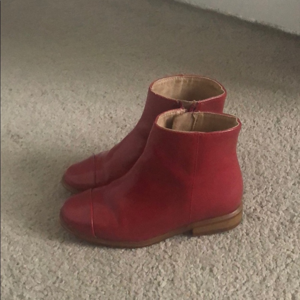 SOLD dif site Childrens Red Leather ankle boots